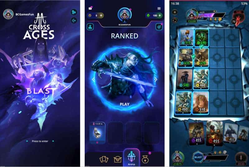 Cross The Ages mobile trading card game on Solana.