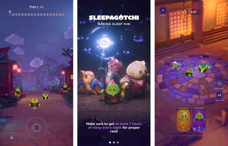 Sleepagotchi mobile sleep-to-earn lifestyle game on Solana.
